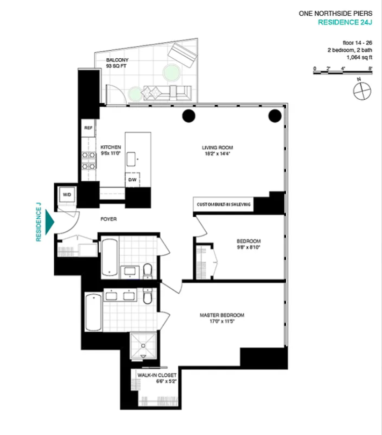 1 Northside Piers, Unit 24J photo 16